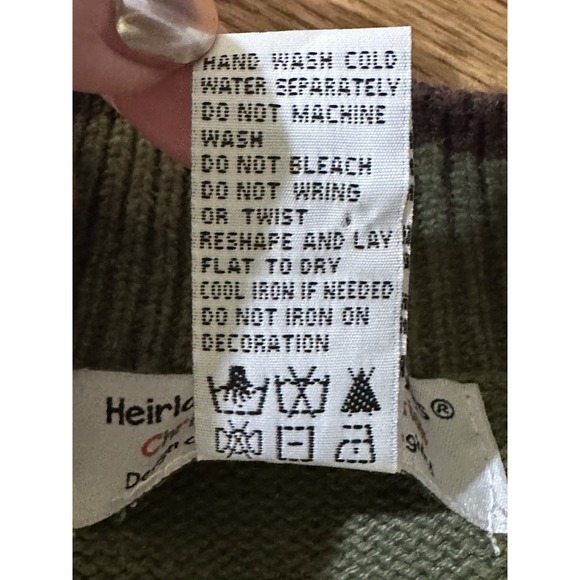 Heirloom Collectibles Women Christmas Camo Bear Full Zip Knit Cardigan Vest L - Picture 6 of 8